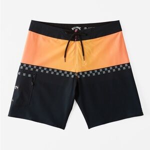 Billabong Gradient Orange and Black Swim Trunks